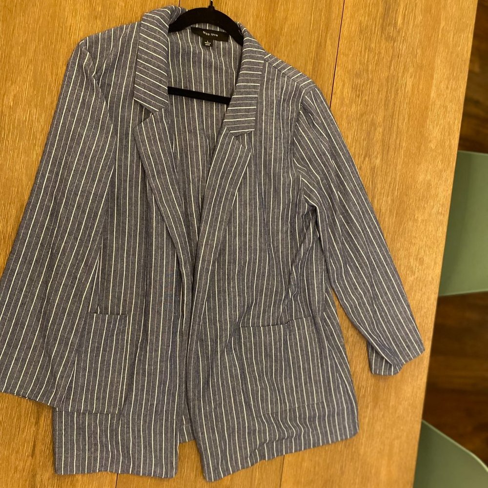 Women Pinstripe Oversized Blazer